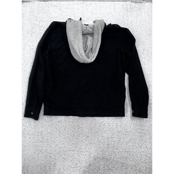 Men's Vans AV Edict Fleece Lined Black Cotton Hooded Trucker Jacket Size L - Picture 9 of 12